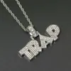 Mode-Letters TRAP hanger kettingen voor mannen kristal Hoofdstad luxe ketting RVS Cubaanse kettingen sieraden 2 kleuren goud3291