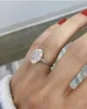Pierłdy ślubne Prawdziwe 925 Srebrne owalne cięcie 4CT Diamentowe pierścionki dla kobiet wieczne pierścionek zaręczyn