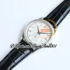 TWF Calatrava 6119G A324 Otomatik Erkekler İzle 39mm Yivli Çerçeve Beyaz Faydalı İşaretler Paslanmaz Çelik Kılıf Deri Kayış Süper Edition Trustytime001Watches