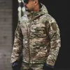 Vestes tactiques Veste tactique d'hiver en plein air réflexion de la chaleur veste militaire de Camouflage chaud manteau à capuche multi-poches Camping randonnée JacketsL23118