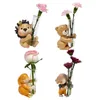 Vases Cute Animal Test Tube Planter Terrarium Vase Flower Pot Support Holder Hydroponic Desktop