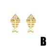 Kolczyki stadnorskie FLOLA MINI CIELPOWY CYRKONIA Księżyc Studs Heart Studs Gold Fatima Hand for Women Crystal Jewelry Prezenty Erst24