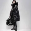 Women's Down Parkas 2023 nouvelles femmes vers le bas coton manteau veste d'hiver femme à capuche Parkas épaissir moyenne longueur vêtements d'extérieur col de fourrure artificielle OvercoatL231215