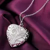 Collane con ciondolo Collana in argento sterling 925 con zirconi a forma di cuore tridimensionale da 18 pollici Accessori da sposa alla moda da donna