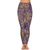 Women's Leggings Vintage Paisley Sexy Gold Sparkle Print Work Out Yoga Pants High Waist Elastic Sports Tights With Pockets Sweet Leggins