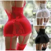 Plus Size S-3XL Sling Pyjama Spaß Hüftwickelrock Sexy Dessous Nachtwäsche Mode Frauen Spitze Nachthemd Kleid Babydoll Bodycon Strumpfband Mesh Erotische Sex Nachtwäsche