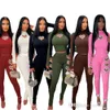 Women Tracksuits Two Pieces Set Designer New Heart Shaped Hot Brick Solid Color Set 6 Colours