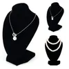 Jewelry Pouches Black Mannequin Bust Necklace Pendant Neck Model Stand Holder Display