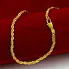 ed Chain Solid 18k Yellow Gold Filled Rope Chain For Women Men 18 inches293r