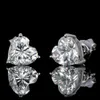 Män kvinnor ny trendig 925 sterling silver 1ct 2ct hjärta moissanite diamant studs örhängen trevlig gåva till vän