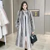 Women's Fur Fashionable Retro Imitation Mink Coat 2023 Winter Versatile Slimming Mid Length Knee Outwear