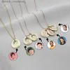 Pendant Necklaces 15mm Personalized Mother Necklace With Kids Names Custom Photo Necklace For Women Engraved Family Portrait Necklaces JewelryL231218