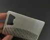 50st/Lot Fast Shipping Professional Card Style Men's Mustasch Comb Beer Openers Anti Statisk rostfritt stålkamflasköppnare LL