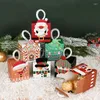 Gift Wrap 10Pcs Christmas Candy Box Cartoon Gingerbread House Cookie Packaging 2024 Xmas Year Party Decor Tree Ornament