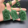 Pendentif Colliers Classique Shurangama Mantra Collier pour Femmes Hommes Imitation Jade Bouddha Écriture Amulette Chanceux De Bon Augure Bijoux Cadeaux