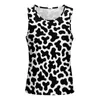 Tanktops voor heren Gevlekte Dalmatische top Heren Wit en zwart Zomer Grafische training Vintage oversized mouwloze vesten