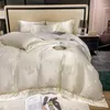 Bedding Sets Stain Jacquard Set 4Pcs European Luxury Blue Fashion Bear Silk Fiber Duvet Cover Home Linen Silver Wedding Bedclothes