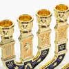 Candle Holders Desktop Vintage Home Decor Stand Ornaments Zinc Alloy 7-Branch Menorah Hanukkah