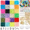 Crystal 6mm Flat Polymer Clay Spacer Beads Boxes for Diy Bohemian Bracelets Jewelry Hand Making Accessories Discs Loose Slice Bead Set