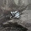 Cluster Rings Ring Real 925 Sterling Silver Men Women Adjustable Feather Vintage Fine Jewelry 2023 Drop R28