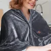 Tapis Pull Portable Couverture Usb Pour Femmes Hommes Doux Flanelle Châle Avec Chauffage Réglable Hiver Intérieur