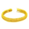 Charm Bracelets Pure 18K 999 Yellow Gold 6mm Bracelets for Women Classic Wedding Chain Link Bracelets Christmas Gifts Jewelry Never Fade 231218