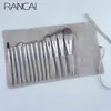 メイクアップブラシrancai 14pcsプロフェッショナルメイクアップブラシセット女性用マキラエのヘアメイクアップレザーバッグ付き化粧品ツール231218