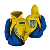 Taktiska jackor hoodies 3d tryck ukrainska flagga nationella emblem tröjor män långa ärmar huva överdimensionerade kamouflage mode tröjor231218