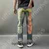 Y2k-Herrenhosen, Jeans, Designer-Jeans für Herren, europäische und amerikanische Herren, schmale, kleine, gerade Patch-Loch-Bettlerhosen, Retro-Mode, lange, lockere Jeans, Evisued EV Jeans 886