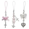 Keychains Phone Chain Bow-Love Straps Y2k Colorful Charm Cross-Heart Butterfly-Kawaii Lanyard Wrist Strap