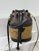 Wholesale Pu Material Bucket Bag High Sense Pull-Belt Small Bag Stitching Mini Bag Shoulder Messenger Bags