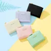 Wallets PU Leather Short Wallet Luxury Large Capacity Solid Color Coin Purse Mini Money Bag Woman