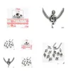 Legering 100 st/parti antik sliverlegering Big hole Music Note Spacer Beads Charms för smycken DIY Making 9x18mm hole4.5mm Drop Delivery Je Dhequ
