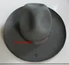 Berets Męskie wełniane fedorowe czapkę szeroką grzbiet ponadwymiarowy 12cm moda czarna wełna Fedora Cap Equestrian B-8127