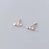 Stud Earrings S925 Sterling Silver Female Japanese Korean Style Fashion Word Star Small Lady Diamond Jewelry Gift