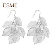 Stud Earrings 925 Sterling Silver Fashion Jewelry Woman Layered Hollow Leaves Tassel Long Drop Trendsetter Christmas Gifts