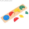 Tri nidification empilage jouets Montessori Fraction cercles Puzzle conseil avec bouton bois enfants ressources d'apprentissage jeu éducatif pour la petite enfance Q231218