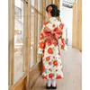 Ethnic Clothing 2023 Traditional Japanese Children Kimono Dress National Flower Print Stage Performance Pography Wear Cosplay Costume