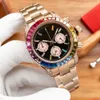 Męskie zegarek dla mężczyzn Le Montre Kolor Diamond Watch Menwatch Mens Watch zegarek ze stali nierdzewnej 40 mm Rainbow Gold Watches Automatyczne zegarek Kobieta luksusowa rola aaa zegarek