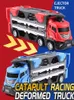 Voiture électrique RC multi-piste déformation éjection grand camion pliant jouet pour enfants alliage piste course conteneur de stockage 231218