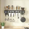 Keukenopberger Wandgemonteerde rekken Meslepel Hangende houder Eetstokjes Kruiden Aluminium Accessoires Organizer