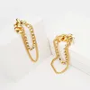 Dangle Earrings Simple PVD 18K Gold Color Drop Multi-Chain Crystal Pendientes Mujer Earring Fashion Jewelry Party