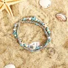 Conque étoile de mer Mizhu plage tortue pendentif cheville dame romantique doux grands bracelets de cheville Bracelet275f