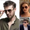 サングラスClloio New Titanium Alloy Sunglasses Polarized Men's Sun Glasses Fashion Pilot Gradient Eyewear Photochromic Oculos de Soll231218