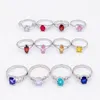 Anneaux de mariage en vrac cristal cubique zircon romantique élégant mélange multicolore style concis mode alliage bague femmes fiançailles en gros