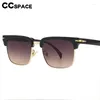 Sunglasses 56951 Men Classic Driver Glasses Vintage Rivet Sun Outdoors Gradient Color Sunshade Mirror Fashion Square Shades Uv400