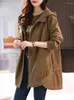 Women's Trench Coats Coat Women Spring Autumn 2023 Large Size Solid Color Hooded Windbreaker Jacket Fashion Casual Loose Outerwear Womens