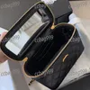 Letter Portable Women Mini Cosmetic Bag Classic Zipper Crossbody Designer Wallet With Mirror Gold Hardware Luxury Handbag Evening Clutch Suitcase Coin Purse 17CM