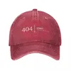 Boll Caps Vintage 404 Error Motivation Not Found Baseball Men Kvinnor Distressed Washed Sun Cap 8 Bit Computer Outdoor Fit Hats