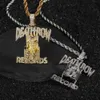 Pendentif Colliers Records Musique classique Deathrow Chaîne Collier pour hommes Femmes Full Zircon Prisonnier Alphabet Hip Hop King Drop 231216